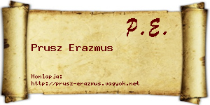 Prusz Erazmus névjegykártya